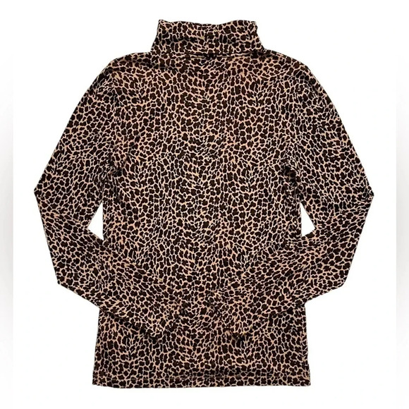 NWOT J.Crew Factory Leopard Printed Tissue Turtleneck - Picture 7 of 7